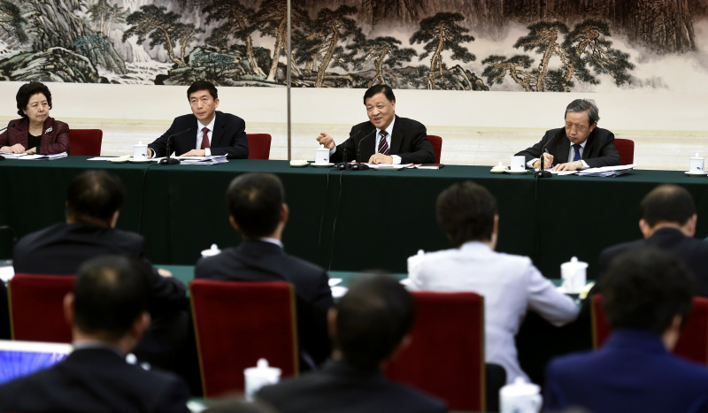 3月8日，中共中央政治局常委、中央书记处书记刘云山参加十二届全国人大五次会议山西代表团的审议。